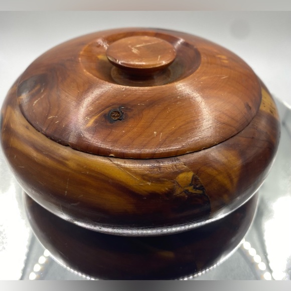 Lathed Wooden Bowl Trinket Dish Vintage - Picture 3 of 8